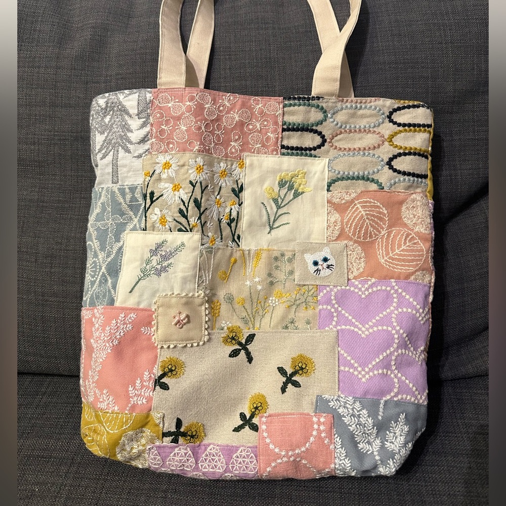Handmade patch tote